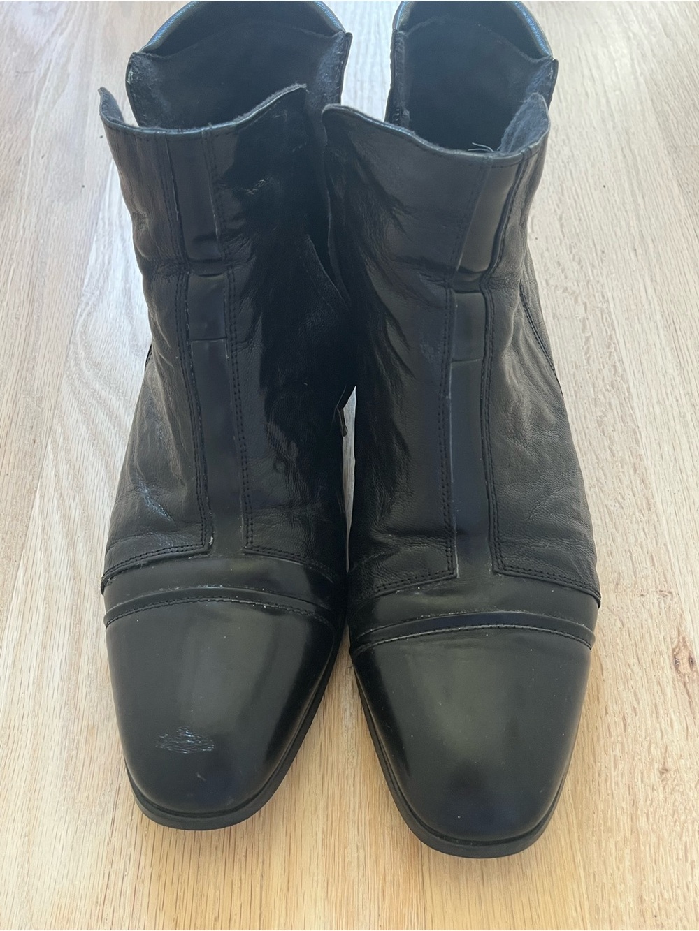 As-Is VTG Rococo Imperial Grade Ansung Shoe Co Black Leather Boots Men Sz 10 USA